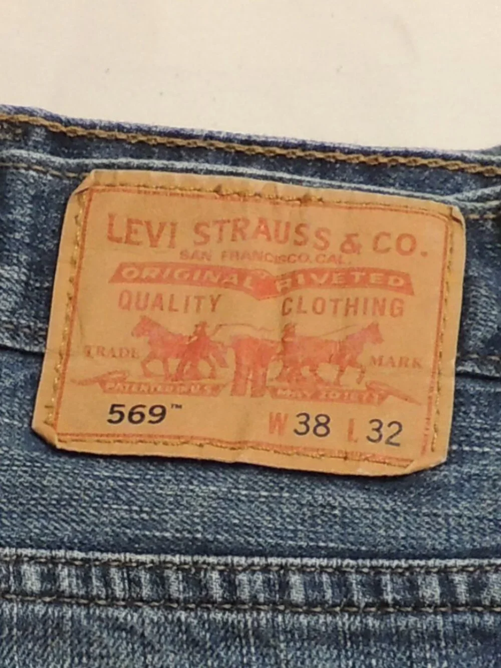 Levi 569 Jeans 1990S Men 38x32 Pockets Outdoors Work Comfort Denim Blue Jeans